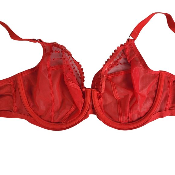 Elomi Matilda Plunge Bra Red 38G Underwire Unlined Adj Side Panels J Hook Chilli - Picture 6 of 10